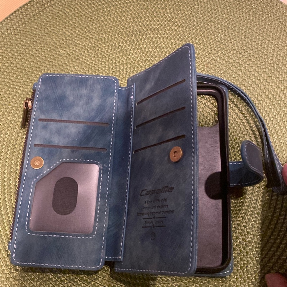 Durable PU Leather Wallet Case with Magnetic Flip and Wristlet for iPhone 11 Pro